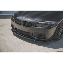 Накладка сплиттер на передний бампер Вариант4 на BMW 5 F10 / F11 M-Pack